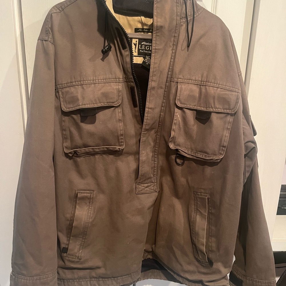 Eddie Bauer vintage olive  Military Field Anorak Jacket Mt Adams Sz M - Picture 1 of 7